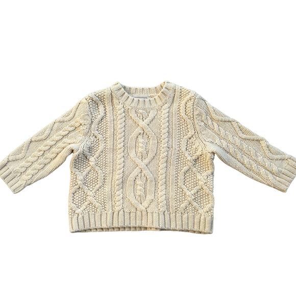 L.L. Bean Other - Vintage L.L.Bean Infant Fisherman Cable Knit
Sweater 12-18M Wool Blend Cream